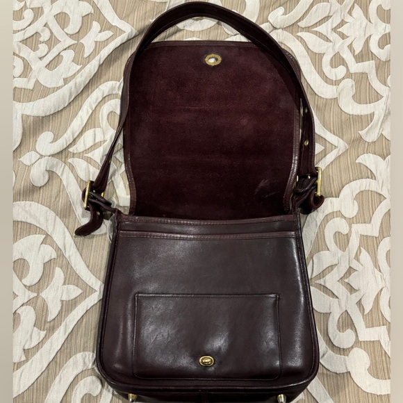 Vintage COACH Dark Brown Leather Stewardess Bag NYC - Picture 8 of 8